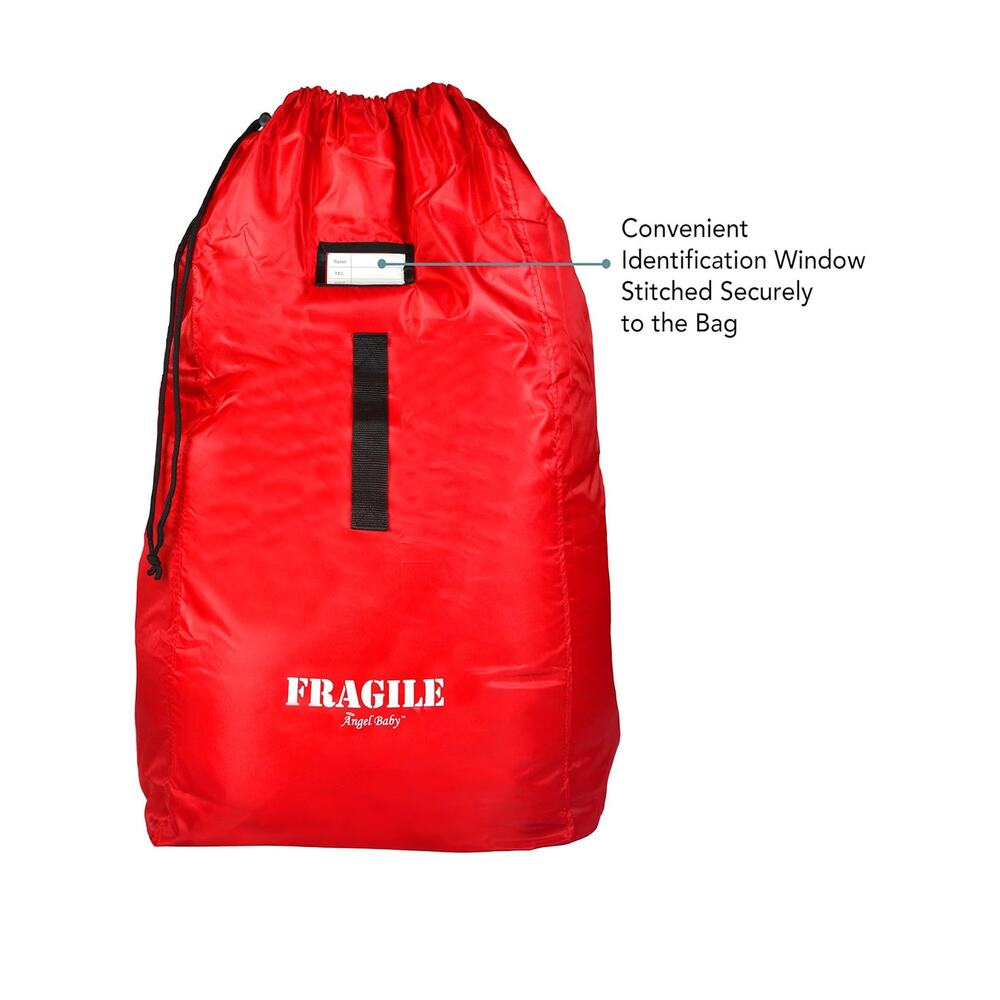 Angel Baby Car Seat Air Travel Bag Red Fragile Carseat Bag Airplane Gate Check
